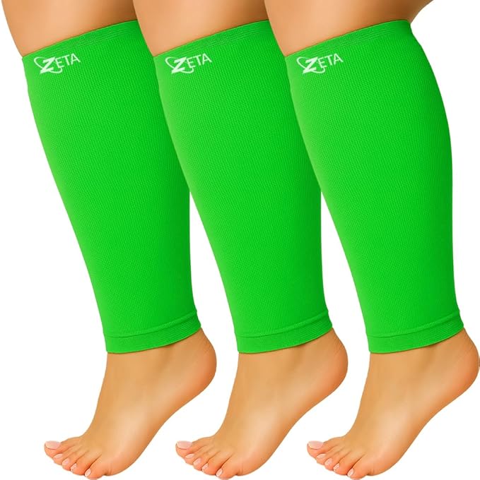 Zeta Wear Plus Size Compression Sleeves 15-19mmHg Medical Grade Wide Calf