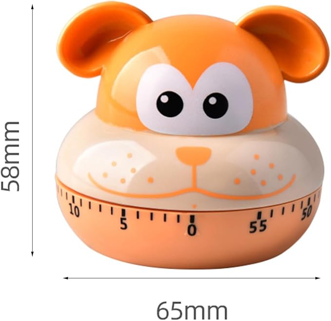 60 Minute Mechanical Kitchen Timers Cute Cartoon Animal Shape Mini Countdown Timer for Teachers Classroom Kids Homework Reading Adults Cooking Office (Dog)