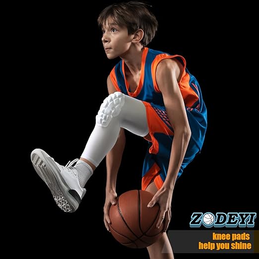 Knee Pads Wrestling Knee Sleeve Compression Leg Sleeves for Volleyball Basketball, Knee Compression Sleeve for Youth and Adult(White_XS_1 Pcs)