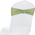 MDS Pack of 75 Spandex Chair Sashes Bow Premium Stretch Chair Cover Band with Buckle Slider Universal fits Elastic Dining Chair Ties for Wedding Party Banquet Events Decoration - Sage Green