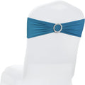 MDS Pack of 250 Spandex Chair Sashes Bows Universal fits Elastic Stretch Chair Bands Ties with Buckle Slider Bow for Wedding Decoration Spandex Slider Sashes Bow - Dark Teal