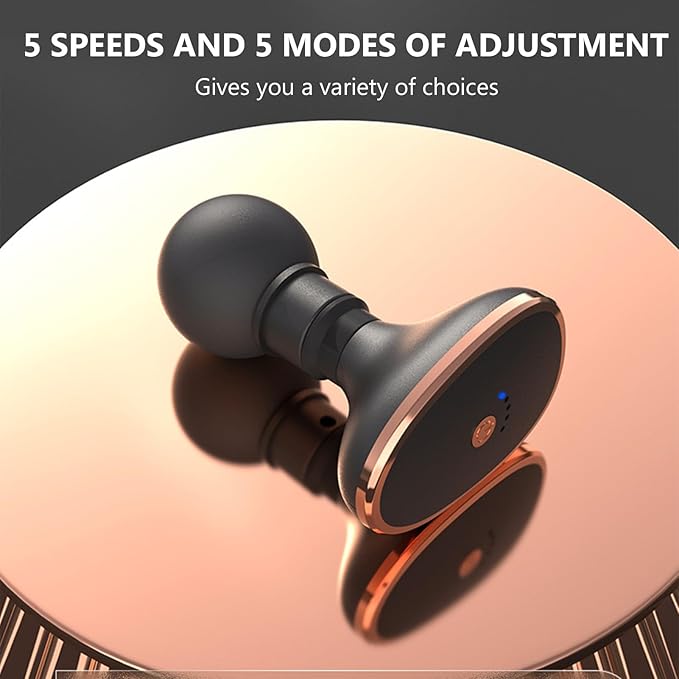 Yosoo Mini Massage Gun Portable Deep Tissue Relaxation Percussion Back Massager for Cervical Lumbar, Black Handheld Massagers for Office Gifts for Her, Compact Sports Travel Massage Gun