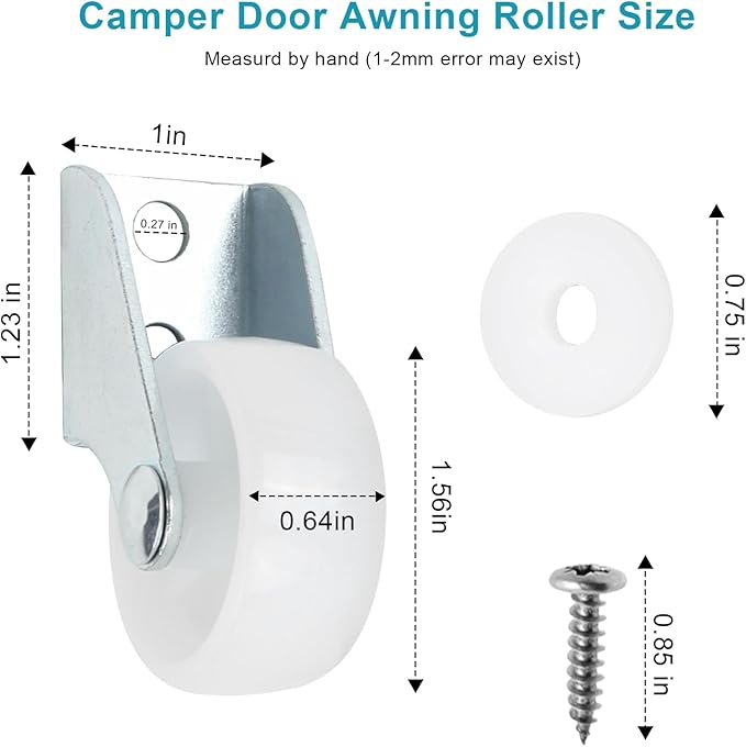 05004 Awning Door Roller/Disc, Universal RV Door Awning Roller Wheel Protector for RV/Trailer Camper Sun & Shade Awning Door Guard Roller, White 1PCS