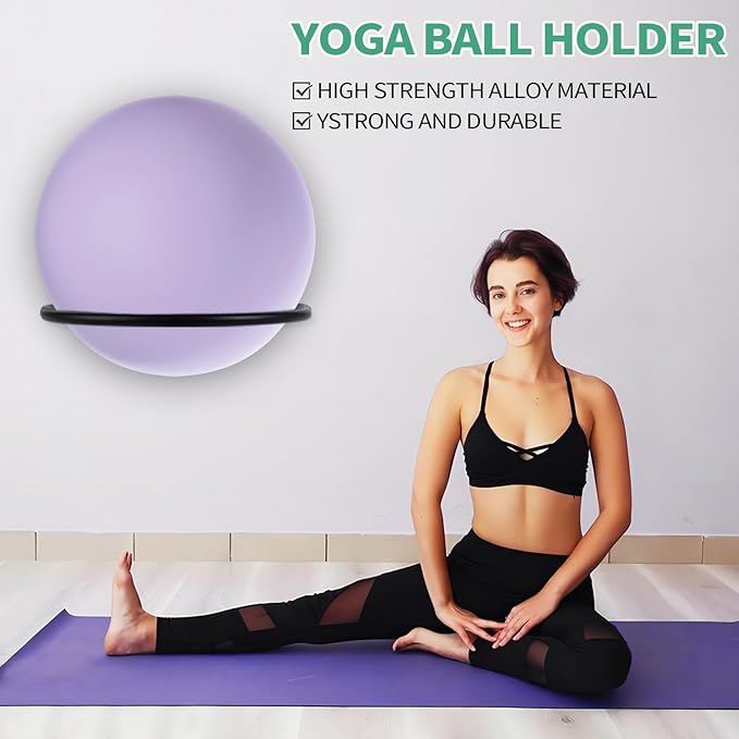 Large Stability Ball Storage Rack Exercise Dall Wall Holder Yoga Studio Gym Exercise Ball and Equipment Organizer（3 pcs）