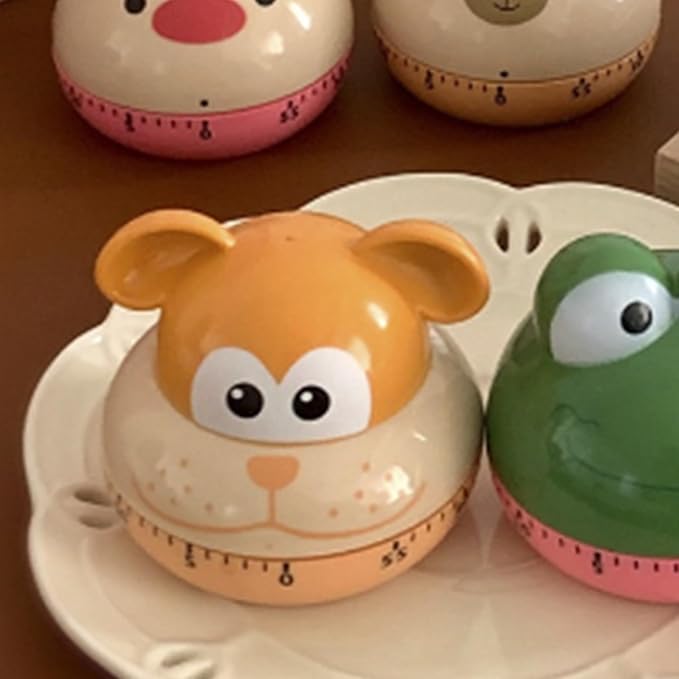 60 Minute Mechanical Kitchen Timers Cute Cartoon Animal Shape Mini Countdown Timer for Teachers Classroom Kids Homework Reading Adults Cooking Office (Dog)