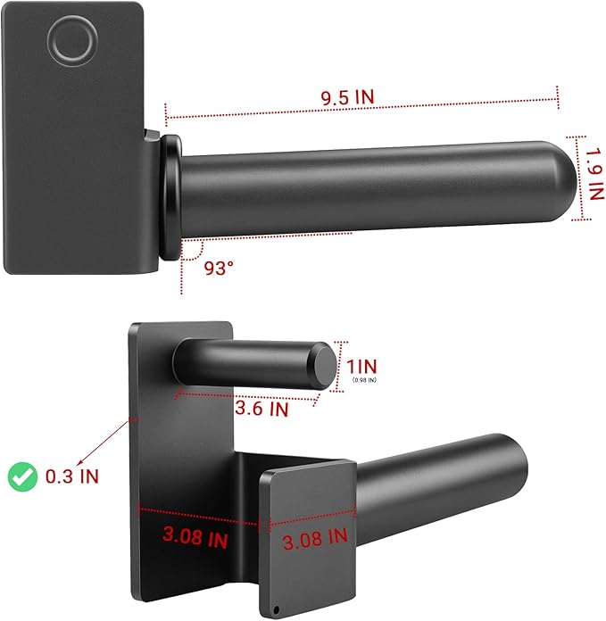 Weight Plate Holder for Squat Rack and Power Rack, 3"x3" Rack Attachments fit Olympic 2 Inch Plates, Gym Plate Storage Rack (2 Inch Rounded End)