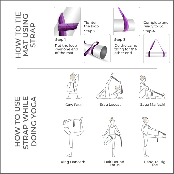 Yoga Mat Carrier Strap | Adjustable Mat Holder Sling for Carrying Mats | Thick & Comfy Texture | Yoga Mat Strap