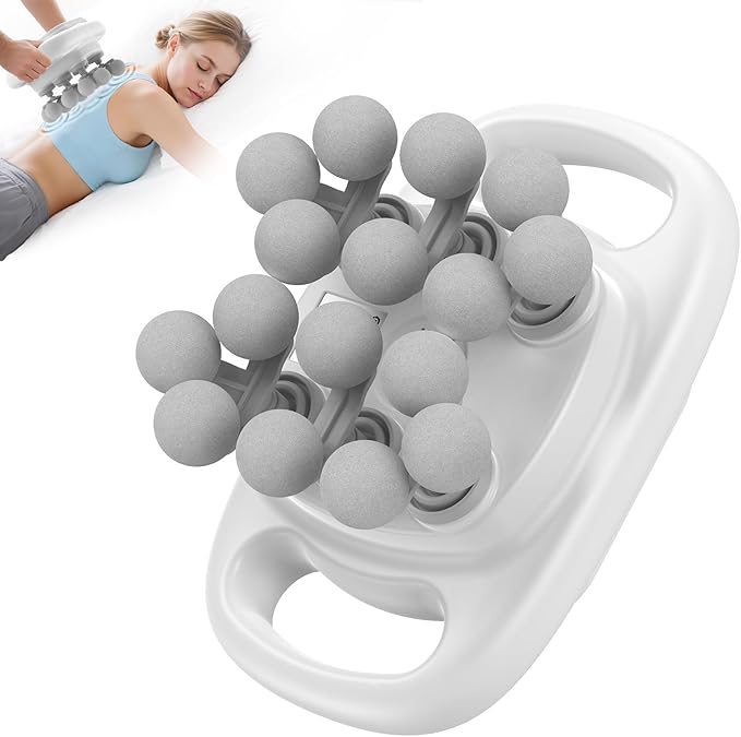 FEIERDUN 16-Head Massage Gun Set, Deep Tissue Percussion Massager with 8 Modes & 50 Intensities, Portable Quiet Muscle Massage Gun for Legs, Waist, Back, Neck, Buttocks Muscles Pain Relief, White