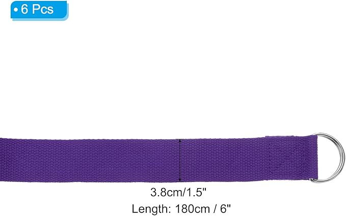 PATIKIL Yoga Strap for Stretching Cotton Yoga Belt with Adjustable Metal D-Ring Buckle Stretch Bands for Fitness Pilates