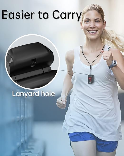 HOLFENRY JKS50BL Pulse Oximeter Fingertip- Mini Oximeter Oxygen Saturation Monitor for SpO2/Heart Rate/PI, with Auto Graph Display