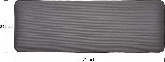 Signature Fitness 71x24 Inches Extra Thick Yoga Mat 1-Inch High-Density Foam – Roll-Up Exercise Pad with Double-Sided Non-Slip Surface and Carrying Strap for Pilates and Home Workouts, Multiple Colors