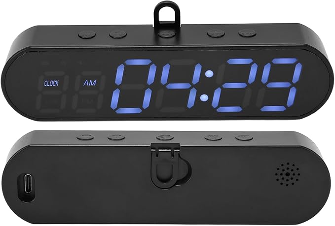 Portable Gym Timer, USB Rechargeable Magnet Workout Clock Large Dispaly Interval Timer Stopwatch with Buzzer, HIIT Tabata Boxing Timer for Home Exercise