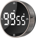 Upgrade Digital Kitchen Timer - Magnetic Countdown Countup Visual Pomodoro Timer with Large LED Display, 3-Preset Times (5, 15, 25), 3 Volume Levels, Ideal for Cooking, Baking and Fitness (1, Tarnish)