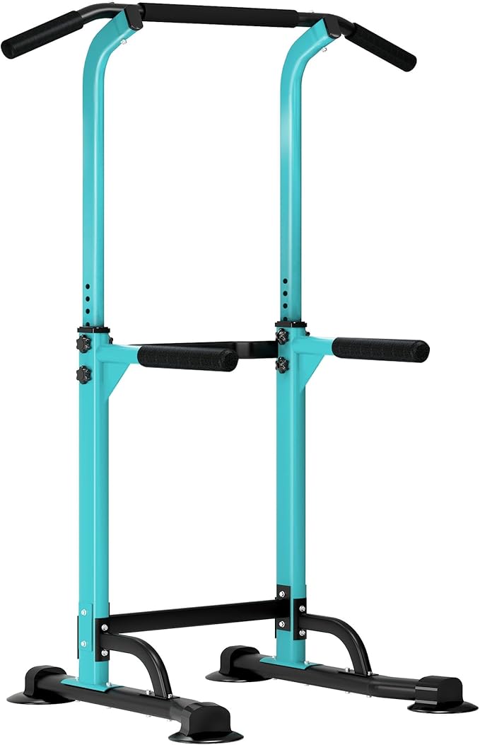 DlandHome Power Tower Pull Up Dip Station Multi-Function Fitness Equipment for Strength Training Adjustable Height Dip Stand for Home Gym