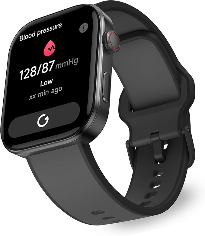 OCTANDRA Beyond VeryFit Smart Watch for Men Women 1.99" AMOLED Screen AI Voice 3ATM Fitness Tracker Watch Heart Rate/Blood Pressure/Oxygen Saturation/Stress/Step/Sleep Monitor (GTX12) (Black & Grey)