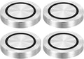 uxcell M8 Thread 55mm / 2.2" Dia 10mm Thick Aluminum Circle Disc Glass Top Adapter 4pcs Round Solid Table Feet Pad Plate Hardware with Anti-Slip Rubber Ring