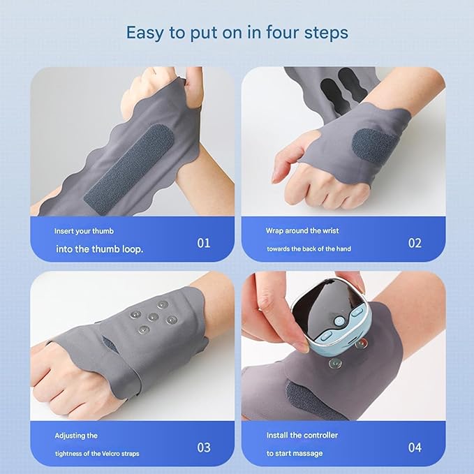 Cordless Wrist Heating Pad, Adjustable 3 Heat Levels Hand, Rechargeable Wrist Tendon Massager, Wearable Hand Heating Pad, for Office,Outdoor Sports (1Pcs)
