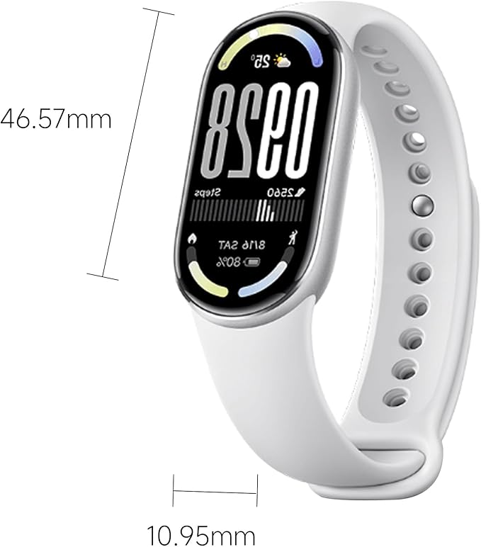 XIAOMI Mi Smart Watch Band 10, 5ATM Waterproof Fitness Step Tracker Sports Digital Smart Watch Health Band for Men Women, 1.72" AMOLED Display, 150+ Sports Modes (Glacier Silver)