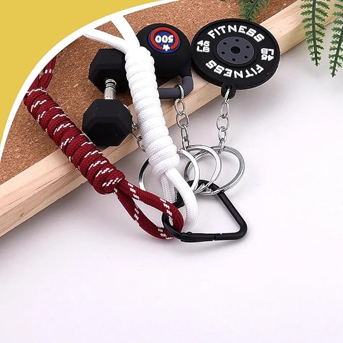 Fitness Gym Keychain Mini Dumbbell Weight Plate Sport Bottle Charm Motivational Gift for Gym Lovers Coaches Women Men