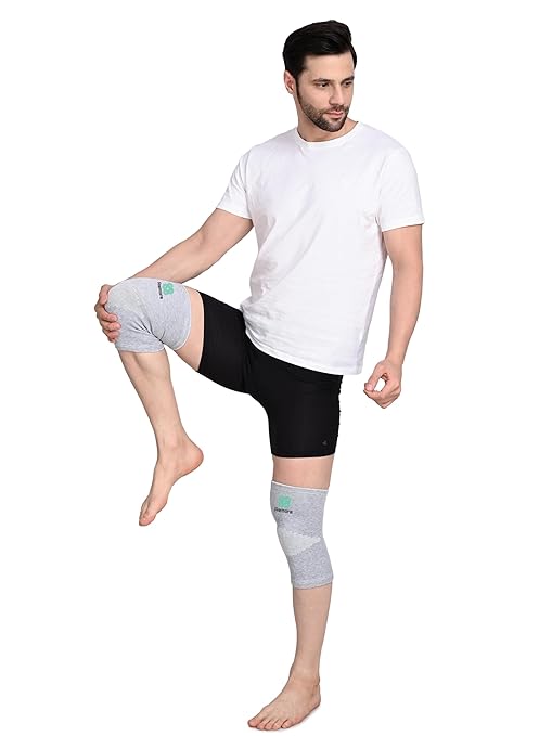 Bamboo Knee Compression Sleeve for Men and Women Bamboo Knee Brace for Men and Women Knee Pain, Gym, Running, Basketball, Meniscus Tear, Sports, Joint Pain Relief, Injury Recovery (36-43cm Thigh) (Medium)