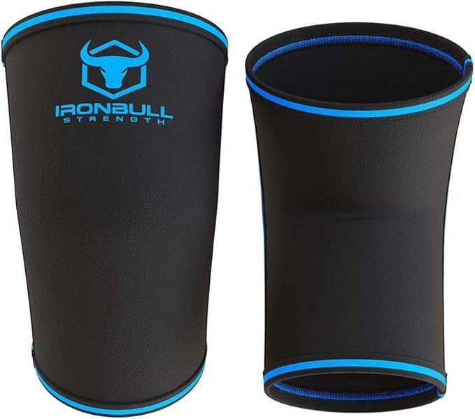 Elbow Sleeves 5mm (1 Pair) - High Performance Elbow Sleeve Support for Weightlifting, Weight Training & Powerlifting - Best Compression Straps - for Men and Women (X-Small, Black/Blue)