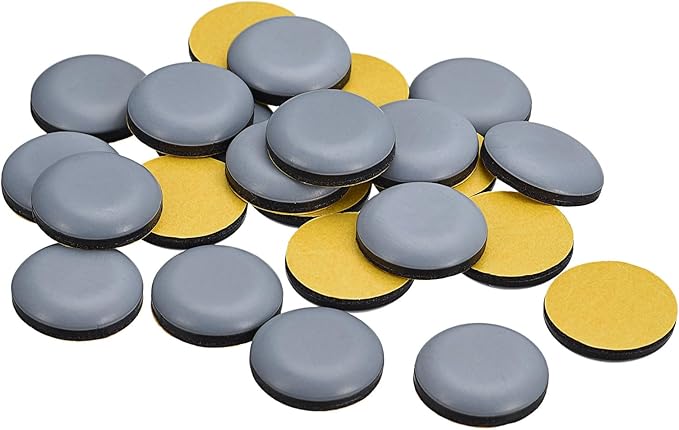 uxcell Furniture Sliders, 24Pcs 7/8" - PTFE Round Appliance Slider, Self-Adhesive Chair Glides, Chair Leg Floor Protectors for Carpet Hardwood Floors