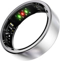 Titanium Smart Ring, Sleep & Activity Tracking Ring with Heart Rate, HRV, Stress Insights, 7-Day Battery Life, No Subscription, IP68 Waterproof, iOS & Android Compatible (Silver, 9)