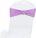 MDS Pack of 125 Spandex Chair Sashes Bow Universal fits Elastic Stretch Chair Bands Ties with Buckle for Wedding Party Banquet Events Decoration Spandex Slider Sashes Bow - Light Purple
