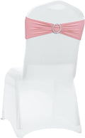 VDS - Dusty Rose | Spandex Chair Sashes Bows | 150 PCS | Stretch Elastic Banquet Universal Folding Chair Band Tie with Silver Buckle Slider for Wedding Party Conference Celebration Event Decoration