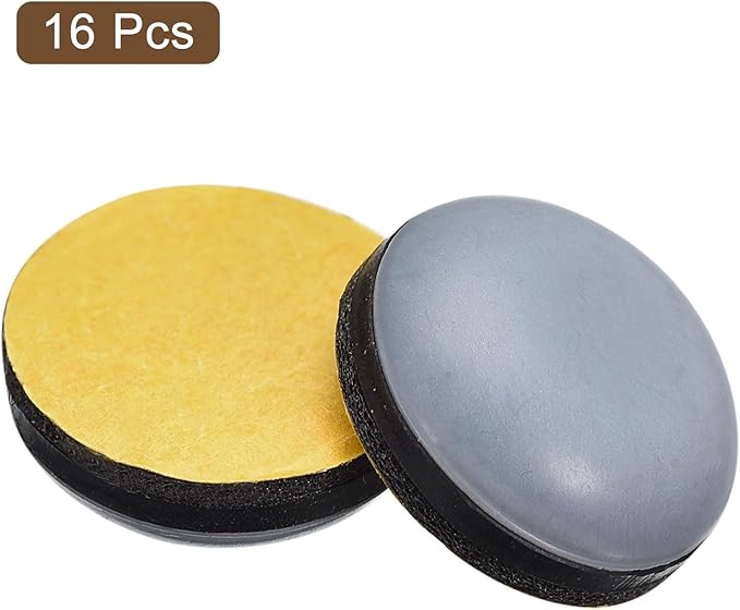 uxcell Furniture Sliders, 16Pcs 5/8" - PTFE Round Appliance Slider, Self-Adhesive Chair Glides, Chair Leg Floor Protectors for Carpet Hardwood Floors
