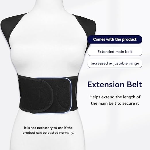 VOKOKOYA Posture Corrector for Women and Men,Adjustable Shoulder Straightener,Back Support Brace,Upper Spine scoliosis, hunchback Black Large
