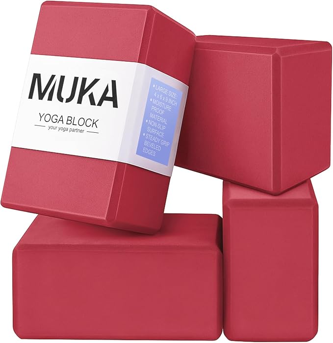 Muka Yoga Blocks 4x6x9 Inch, High Density EVA Foam Yoga Brick for Meditation, Pilates