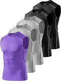 4/5/6 Pack Athletic Sleeveless Shirts for Men Workout Tank Tops Compression Tank Top Gym Muscle Shirts for Running