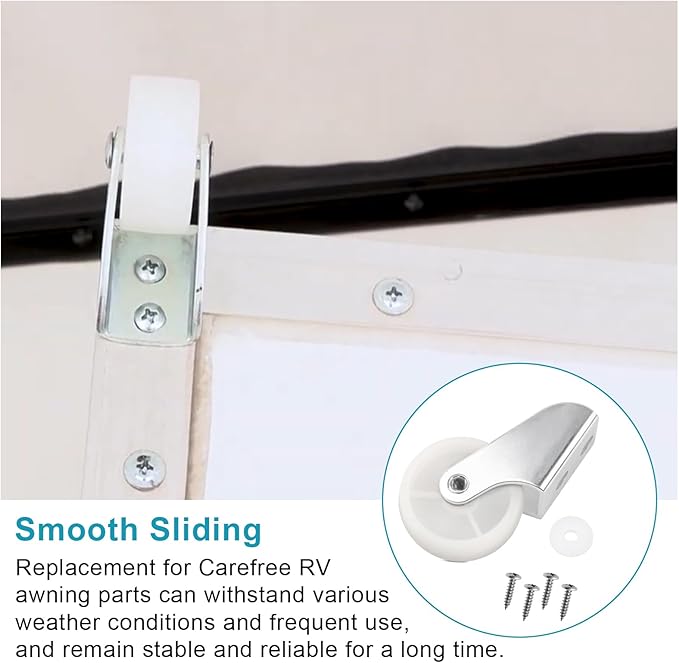 05004 Awning Door Roller/Disc, Universal RV Door Awning Roller Wheel Protector for RV/Trailer Camper Sun & Shade Awning Door Guard Roller, White 1PCS