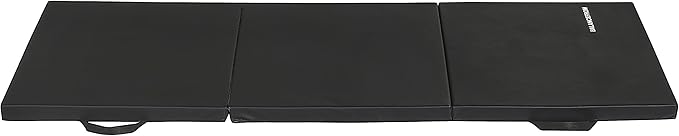 BalanceFrom 6x2 Feet 3-Panel Folding Gymnastics Mat – 2-Inch Thick Pad with Vinyl Surface and Carrying Handles for Tumbling, Yoga, Pilates, Home Workouts, and Martial Arts