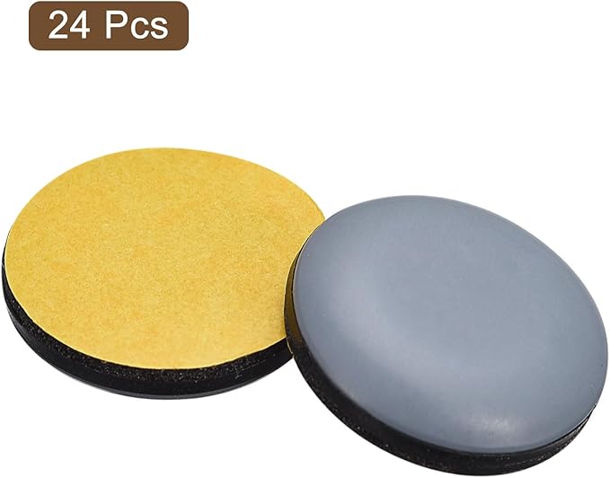 uxcell Furniture Sliders, 24Pcs 7/8" - PTFE Round Appliance Slider, Self-Adhesive Chair Glides, Chair Leg Floor Protectors for Carpet Hardwood Floors