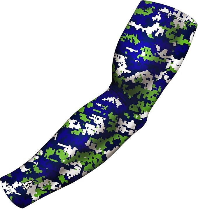 B-Driven Sports Pro Fit Compression Arm Sleeve for Men Women & Youth, Basketball Baseball Football, Single Digital Designs