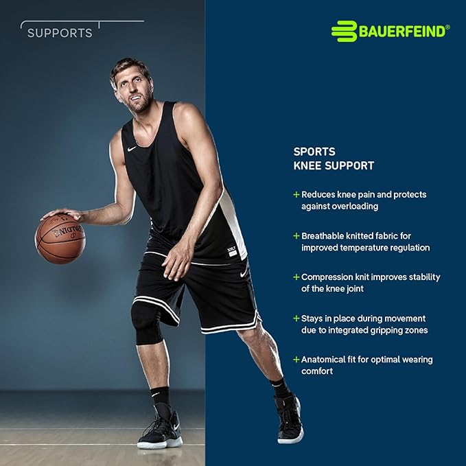 Bauerfeind Sports Knee Support - Knee Brace for Pain Relief and Stabilization - Patellar Knee Pad for Enhanced Support - Targeted Compression - Lightweight & Durable