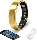 Smart Ring - Free Heart Rate SpO2 Sleep Tracker | No Subscription | IP68 Waterproof Fitness Tracker | 24/7 Activity Monitor | Step Counter & Stress Tracking | Sleep & Workout (Gold, 8)