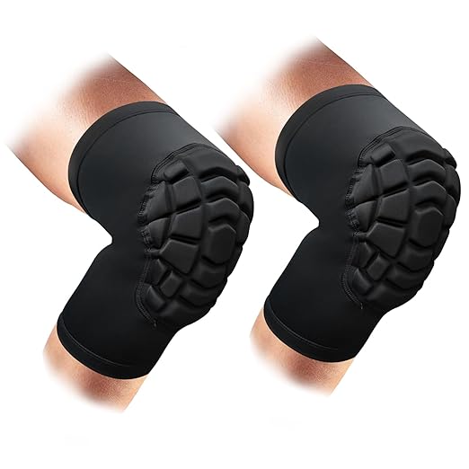 Wrestling Knee Pads Short Knee Sleeve, 2 Pcs Knee Compression Sleeve for Football, Basketball, Volleyball(Black_XXL_2 Pcs)