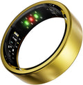 Titanium Smart Ring, Sleep & Activity Tracking Ring with Heart Rate, HRV, Stress Insights, 7-Day Battery Life, No Subscription, IP68 Waterproof, iOS & Android Compatible (Gold, 10)
