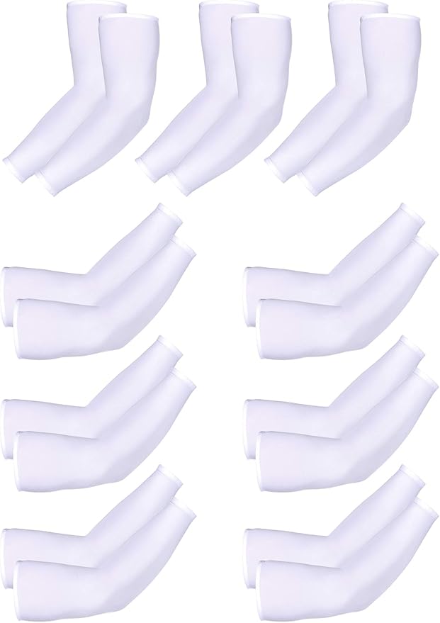 Mudder 9 Pairs Unisex UV Protection Sleeves Arm Cooling Sleeves Ice Silk Arm Sleeves Arm Cover Sleeves