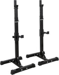 Pair of Adjustable Squat Rack 40inch-66inch Barbell Bracket Solid Steel Free Press Bench, Home Gym Portable Dumbbell Racks Stands, Family Sports Fitness Equipment,Black