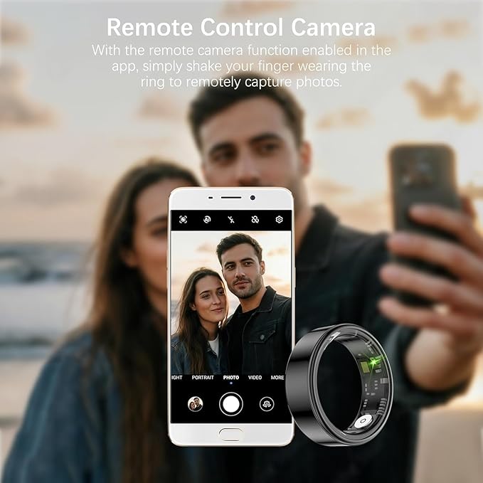 Smart Rings for Women Men, Fitness Ring with Heart Rate, Blood Oxygen, HRV, Stress, Sleep Tracker, Step Tracker, No Subscription Fee, lP68 Waterproof Smart Ring for iPhone & Android (Black 10#)