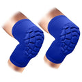 Wrestling Knee Pads Short Knee Sleeve, 2 Pcs Knee Compression Sleeve for Football, Basketball, Volleyball(Blue_L_2 Pcs)