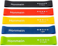 Honmein Resistance Bands for Working Out, Exercise Bands with 5 Resistance Levels Fit for Home Fitness, Strength Training, Natural Latex Resistance Band Include Instruction Guide and Carry Bag