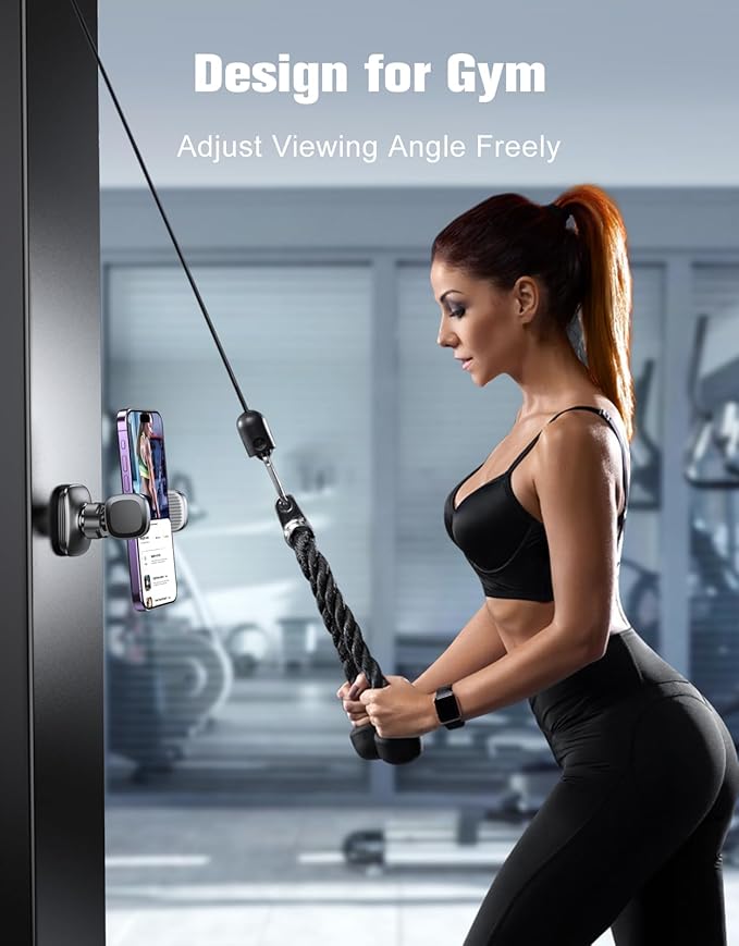 2026 Multi-functional Magnetic Phone Holder for Gym Golf Cart, 360° Rotatable Gym Phone Holder Camera Bracket Workout Record, or Any Metal Surface, Gym Magnet Phone Mount Fits for 4.7-7" Phones