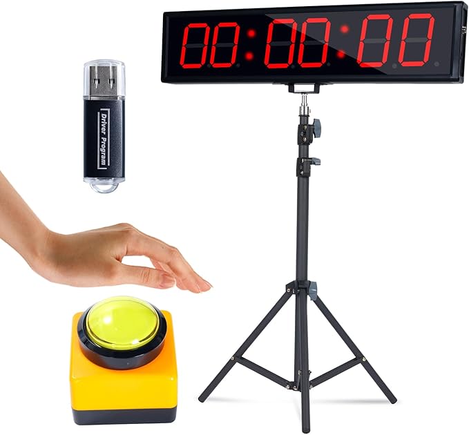 Independent Button Type 1.5-inch Fitness Room Rest Timer, Suitable for Gym Exercise/School/Home Exercise/Boxing Gym/Indoor Rock Climbing (4.2-inch Data PC Transmission Mode)