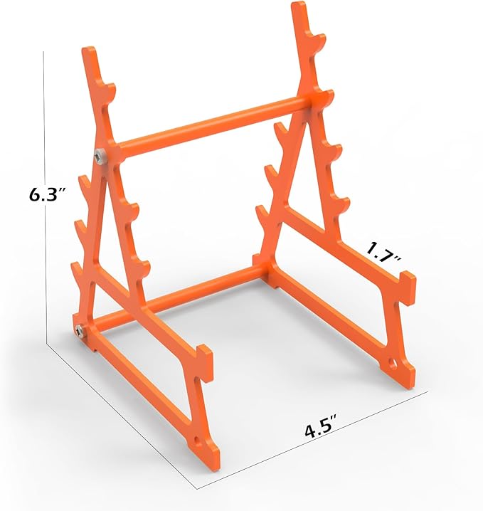 K KiNGKANG Squat Rack Pen Holder,Steel Barbell Rack Pen Holder Accessories With Mini Barbell for All Fitness Enthusiasts and Weightlifting Fans,Funny Gym Gifts（Orange）