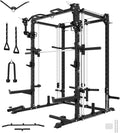 Eonfit E3 Smith Machine for Home Gym Equipment, Multi-Function Power Cage Squat Rack with Cable Crossover LAT Pulldown Pulley System All in One